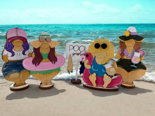 Big Booty Pool Gals - set of 4
