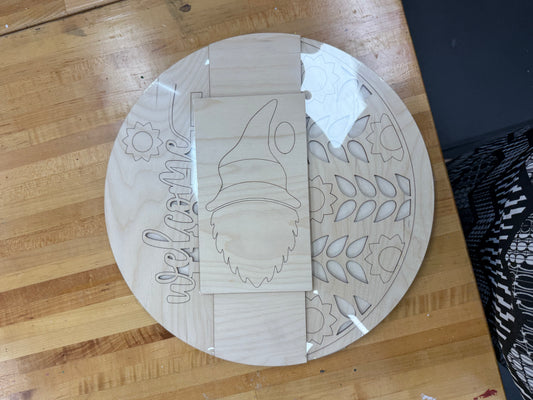 Sunflower Gnome - Round Sign