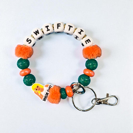 Taylor Swift Keychain Wristlet - Swiftie (Orange/Teal)