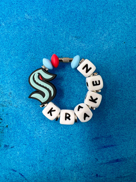 TCR - Seattle Kraken Letters Tumbler Charm Ring