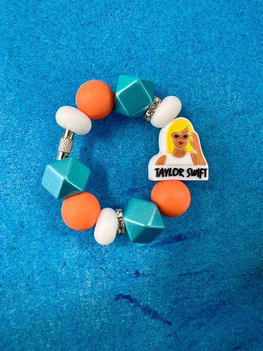 TCR - Taylor Swift Teal/Orange Tumbler Charm ring