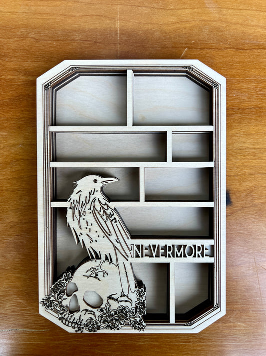 Raven and Skull - Nevermore - Mini Bookshelf