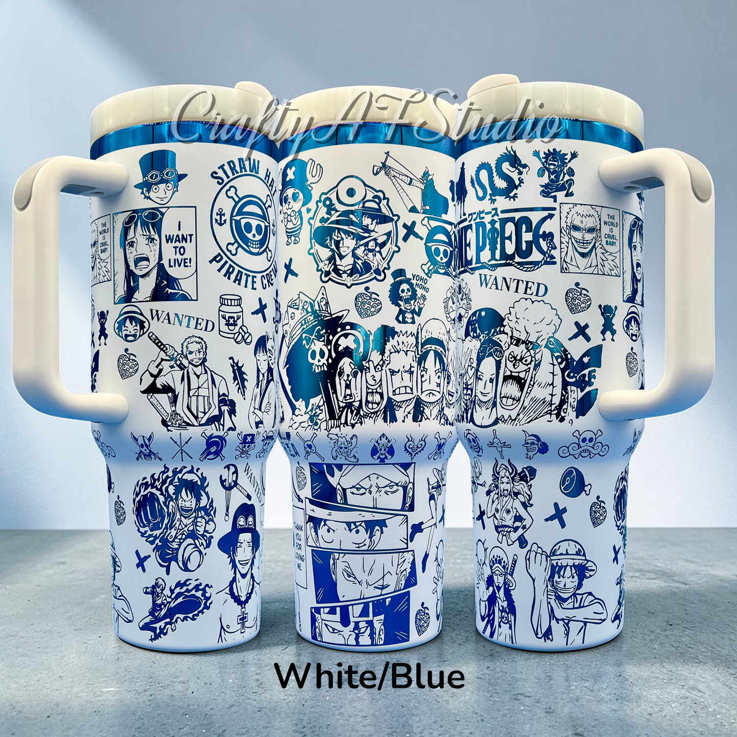 Straw Hat Pirates Anime Manga series Laser Engraved Tumbler 40oz