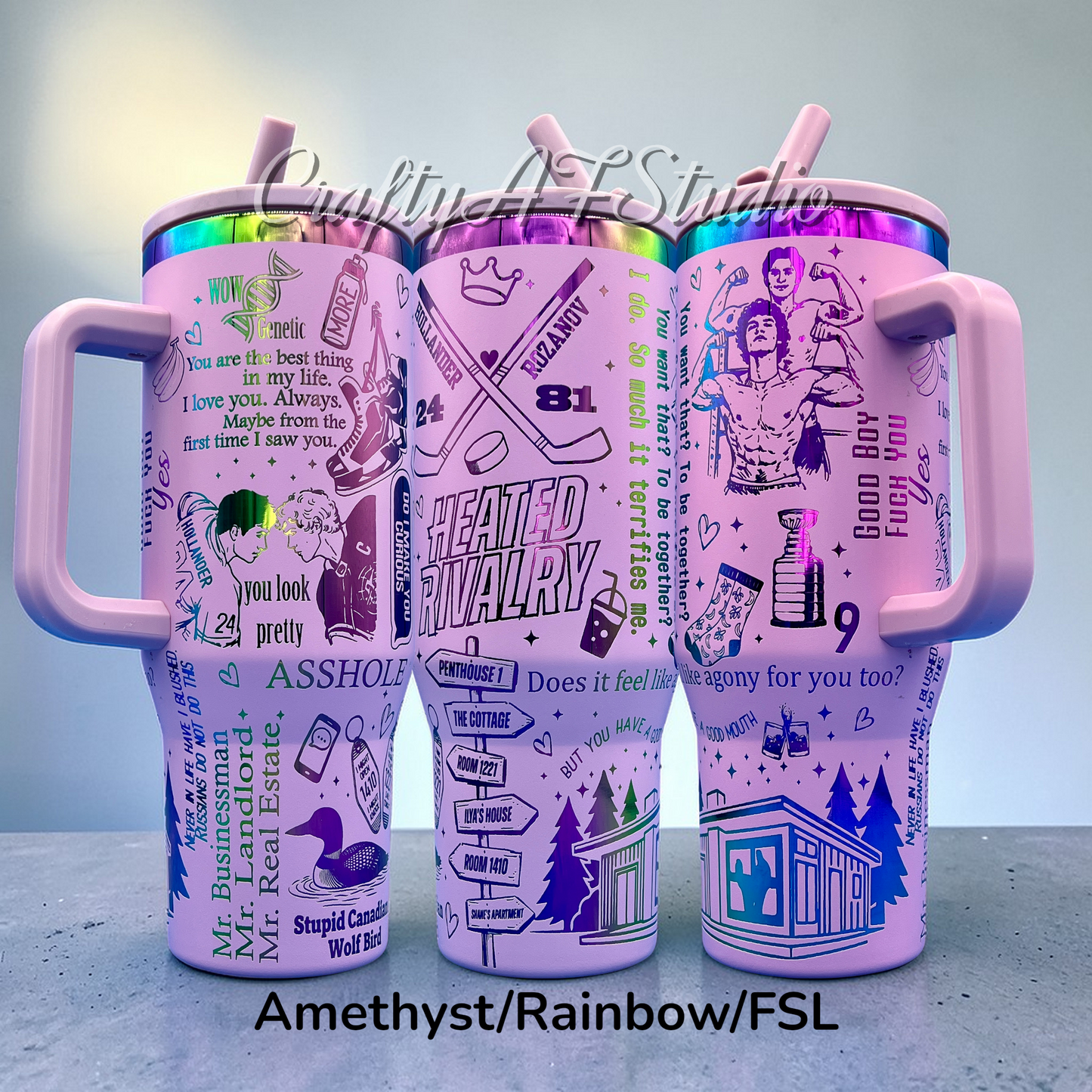 40oz Heated Rivalry Hockey Book Themed Tumbler