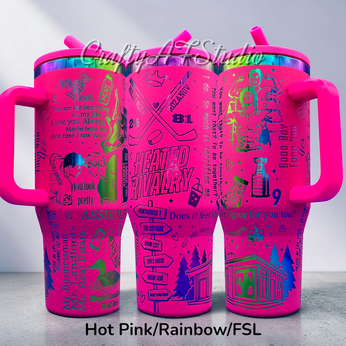 40oz Heated Rivalry Hockey Book Themed Tumbler