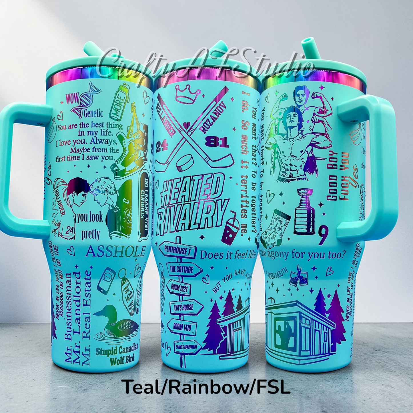 40oz Heated Rivalry Hockey Book Themed Tumbler