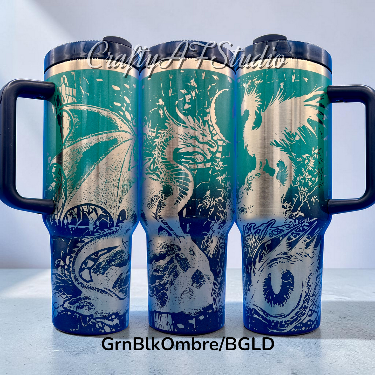 40oz Fantasy Dragons Laser Engraved Tumbler