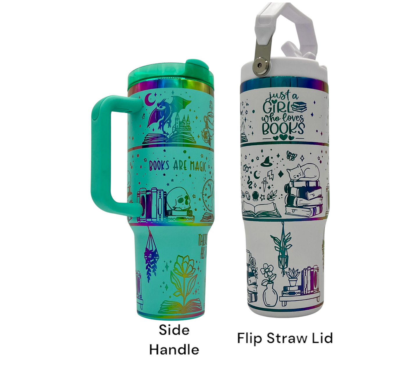 30oz Books are Magic laser engraved tumbler Fantasy Romance romantasy All Ages
