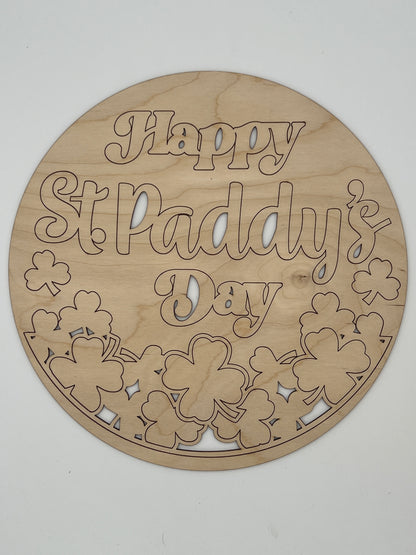 Happy St. Patricks Day round door hanger