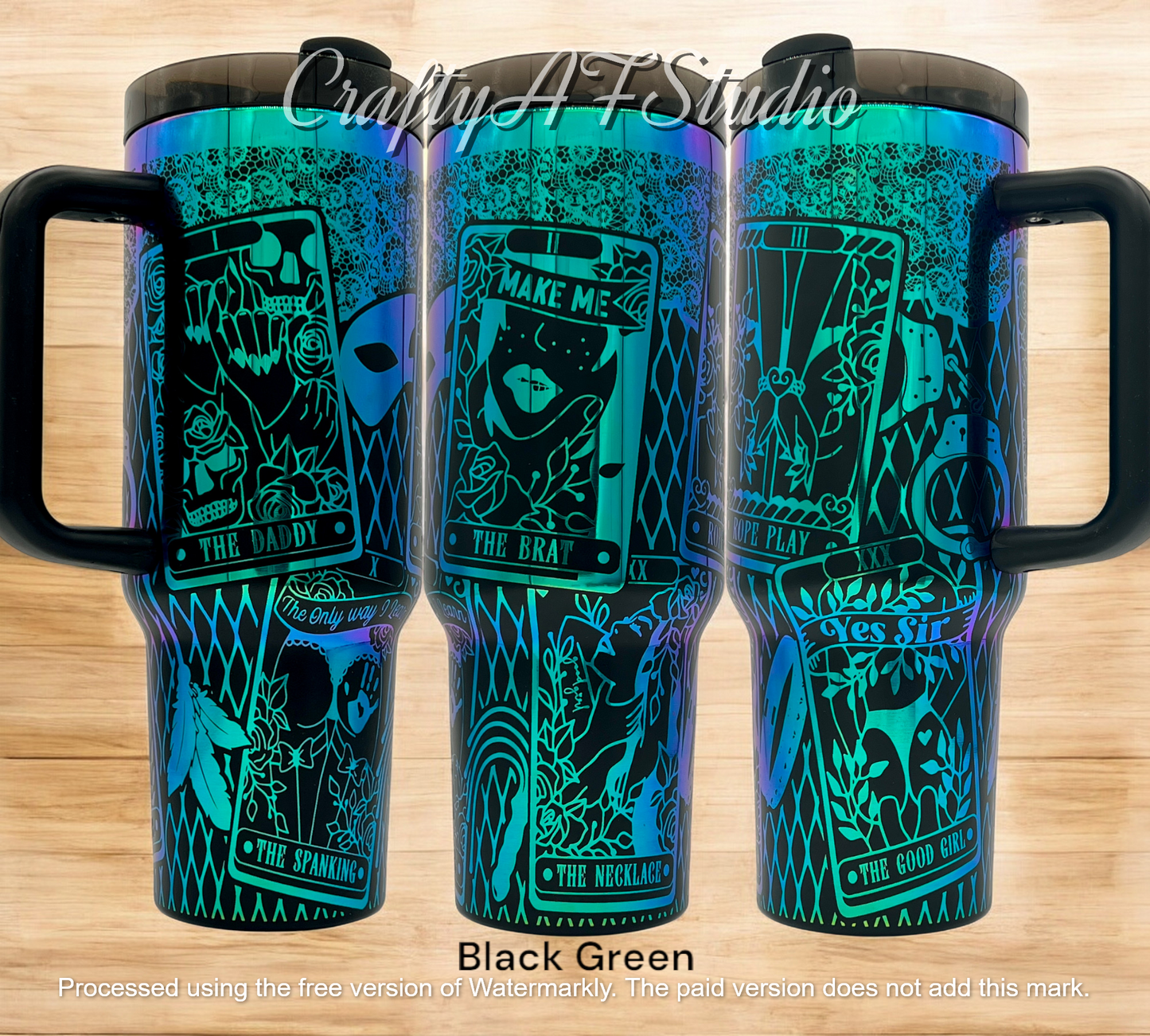 40oz Kinky Tarot cards laser engraved Tumbler