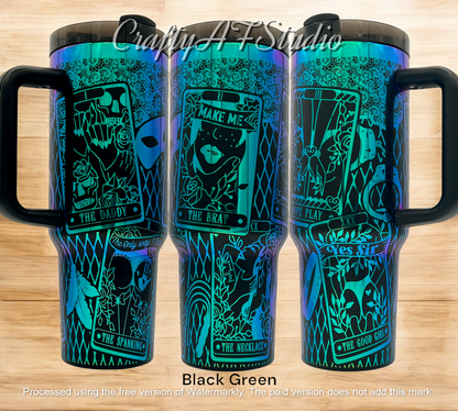 40oz Kinky Tarot cards laser engraved Tumbler