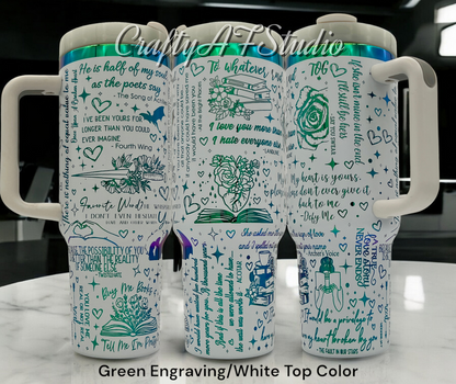 Literary Love Quotes Inspired Design 40oz tumbler handle Digital File