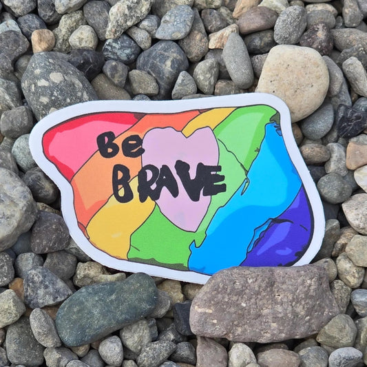 Be Brave Rock Sticker