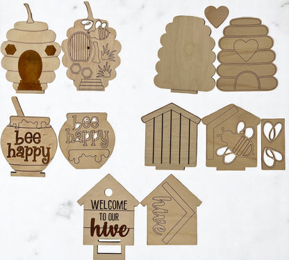 Interchangeable standing Bee Hive House Set of 5