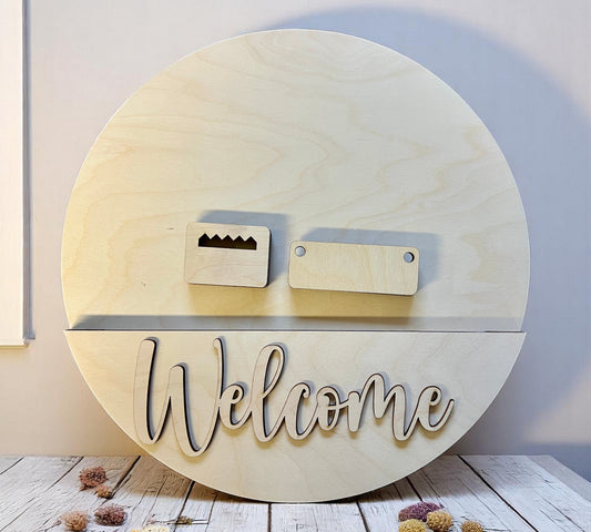 Interchangeable base - Raw Baltic Birch Plywood - 15 and 18 inch sizes with two styles of hangars for back