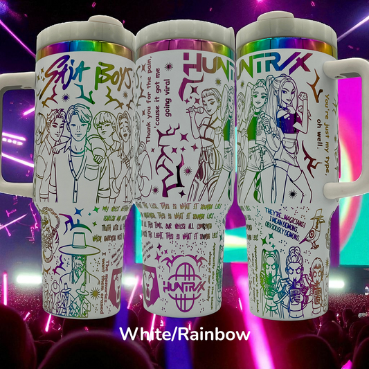 40oz KPop Demon Hunters Laser Engraved tumbler V2 | Huntrix | Saja Boys | k pop
