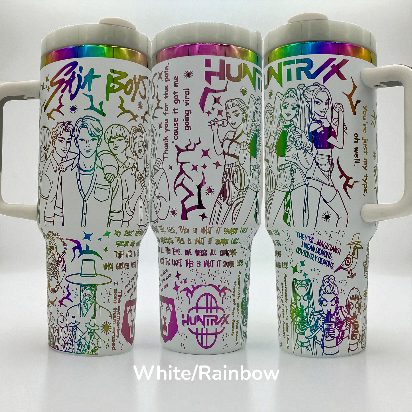 40oz KPop Demon Hunters Laser Engraved tumbler V2 | Huntrix | Saja Boys | k pop