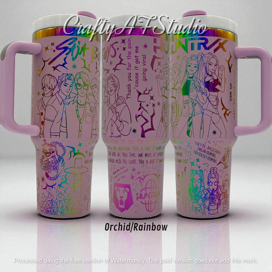 40oz KPop Demon Hunters Laser Engraved tumbler V2 | Huntrix | Saja Boys | k pop