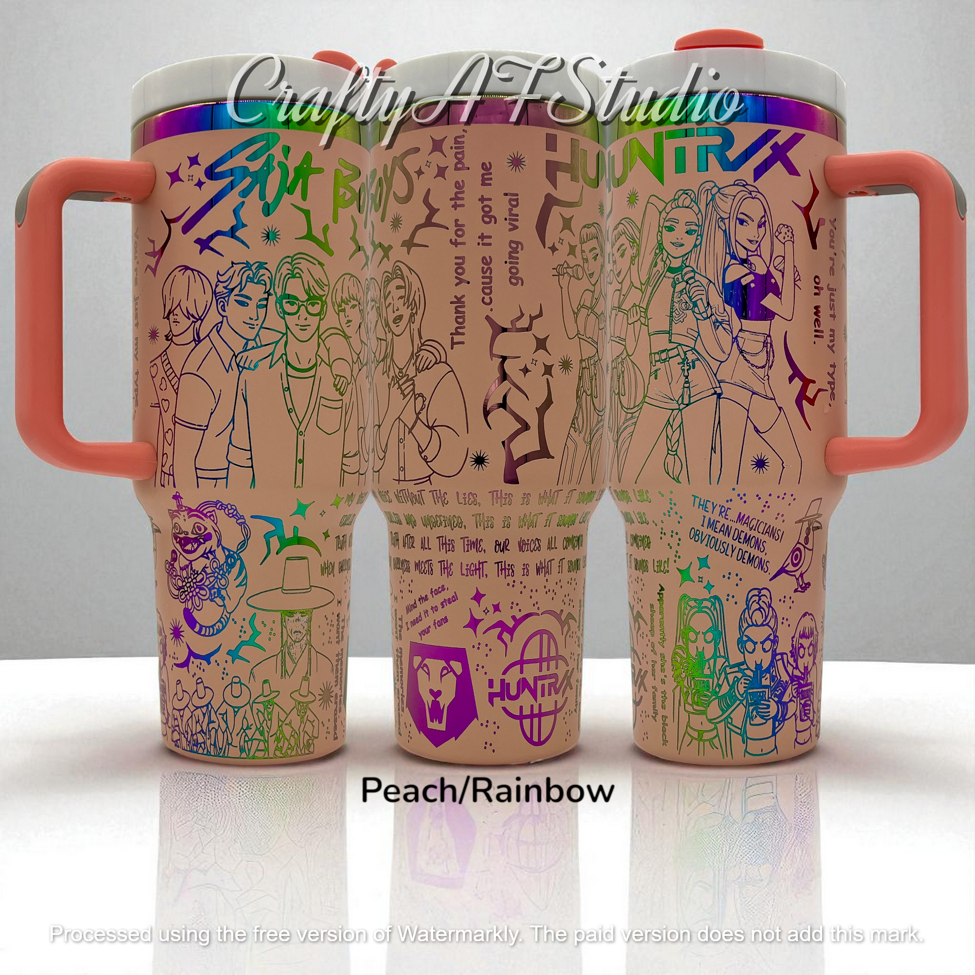 40oz KPop Demon Hunters Tumbler - Laser Engraved | Huntrix Saja