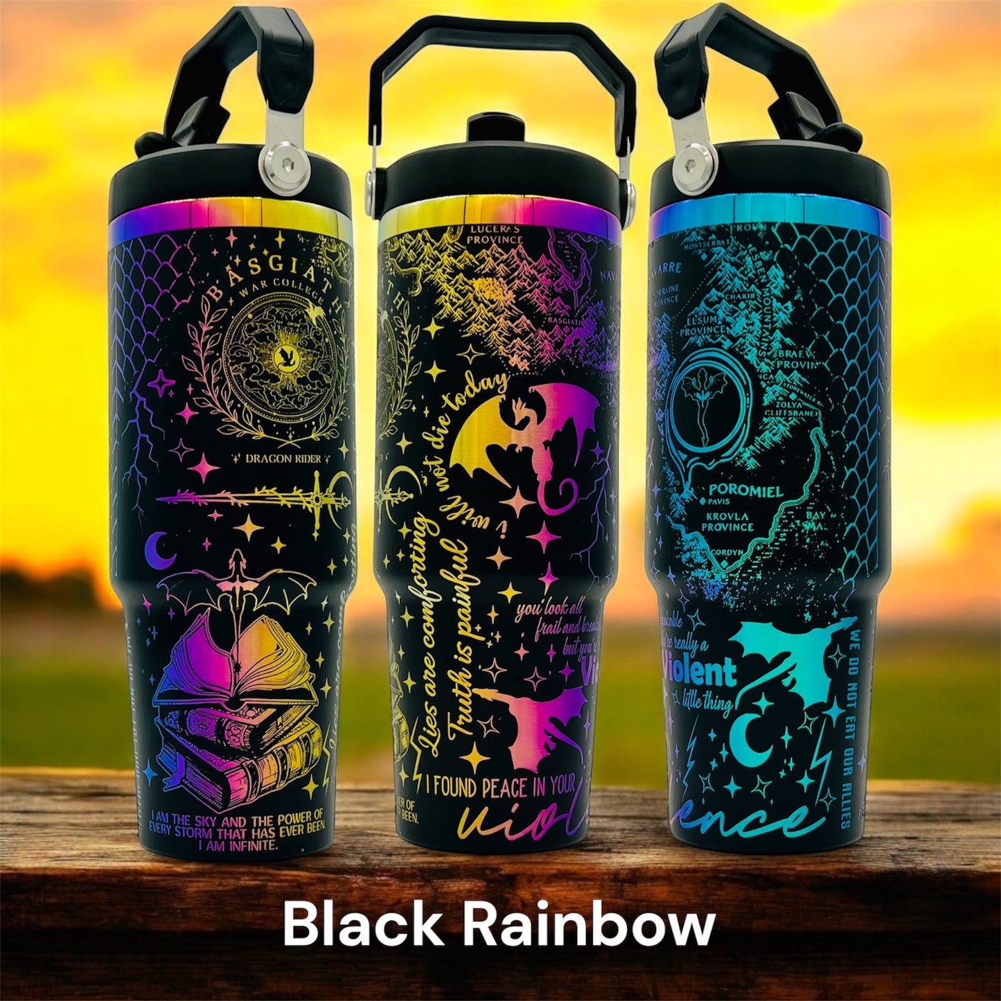 30oz Fourth Wing Fantasy laser engraved tumbler V2 - Basgiath College - Dragon Rider - Romantasy