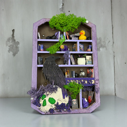Raven and Skull - Nevermore - Mini Bookshelf
