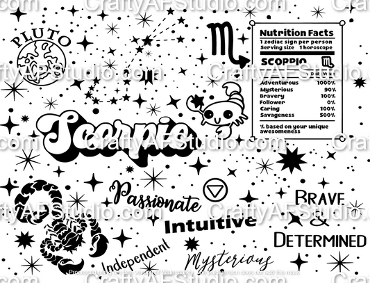 Astrological Series - Scorpio - full wrap - 40oz - Digtal File