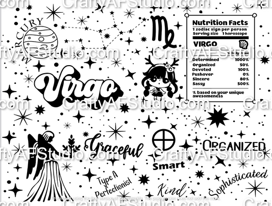 Astrological Series - Virgo - full wrap - 40oz - Digtal File