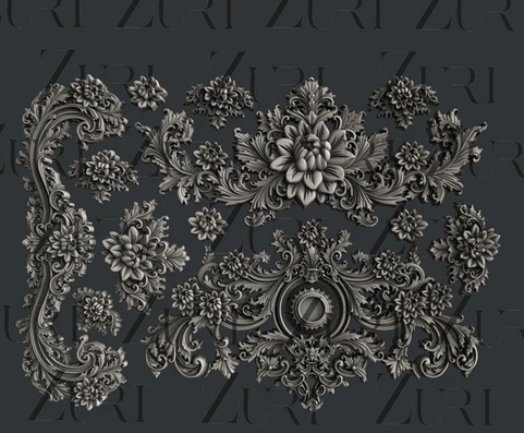 Baroque Appliques Floral mould