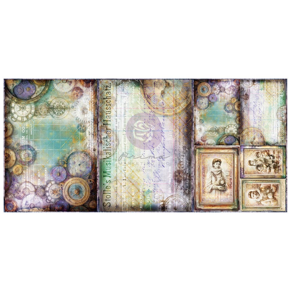 A3 Decoupage Fiber paper set - Time Whispers