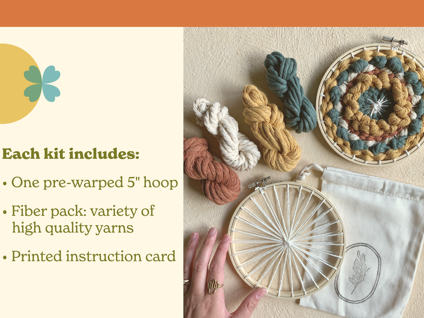 Natural Tones - DIY Round Weaving Kit | Beginner Friendly