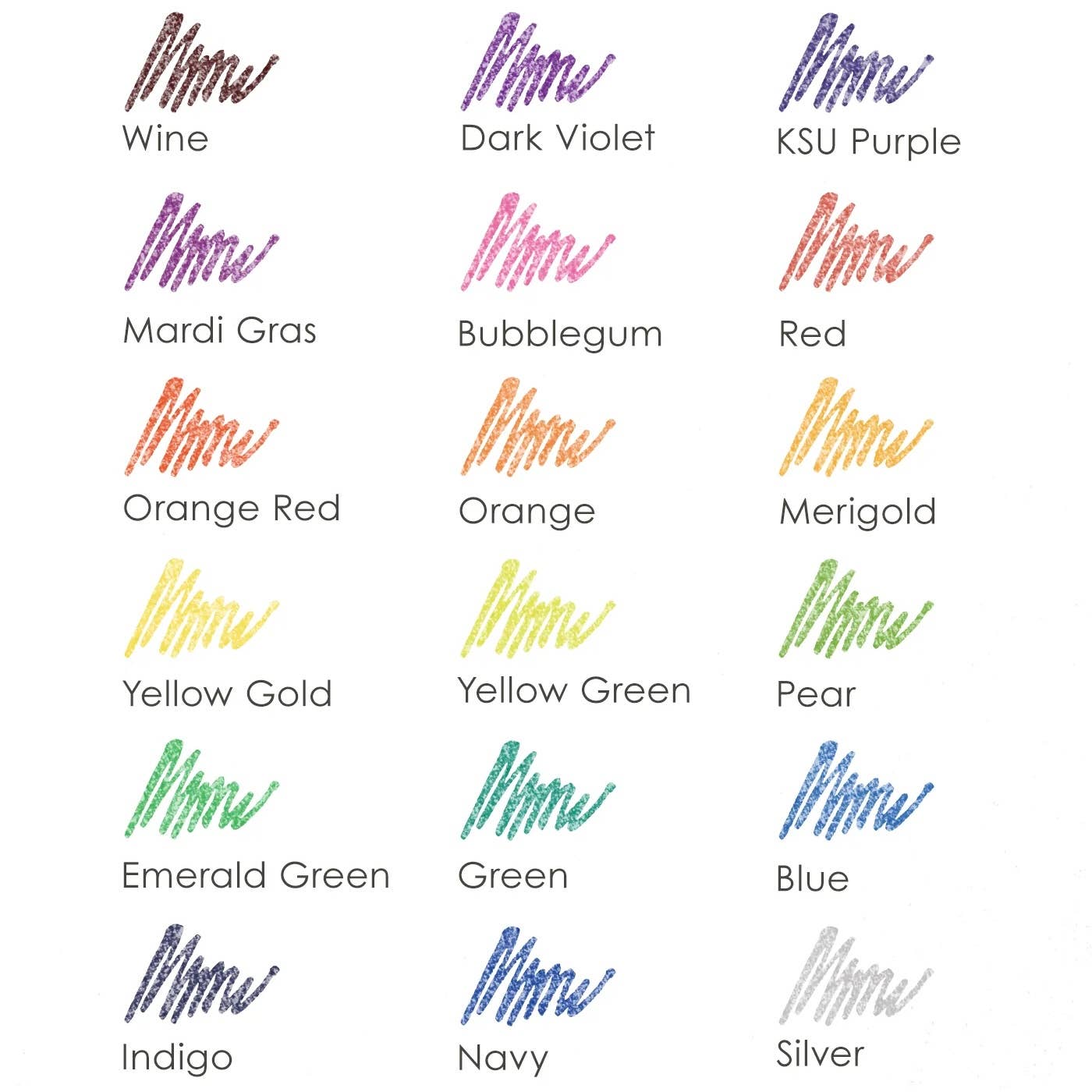 Capped Iridescent Glitter Gel Ink Pen Set Of 18