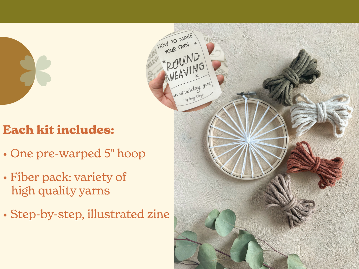 Winter DIY Round Weaving Kit | Beginner Friendly