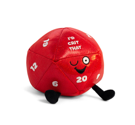 Dice Gamer Plush  "I'D Crit That"  Soft Toy Funny Cute Gift