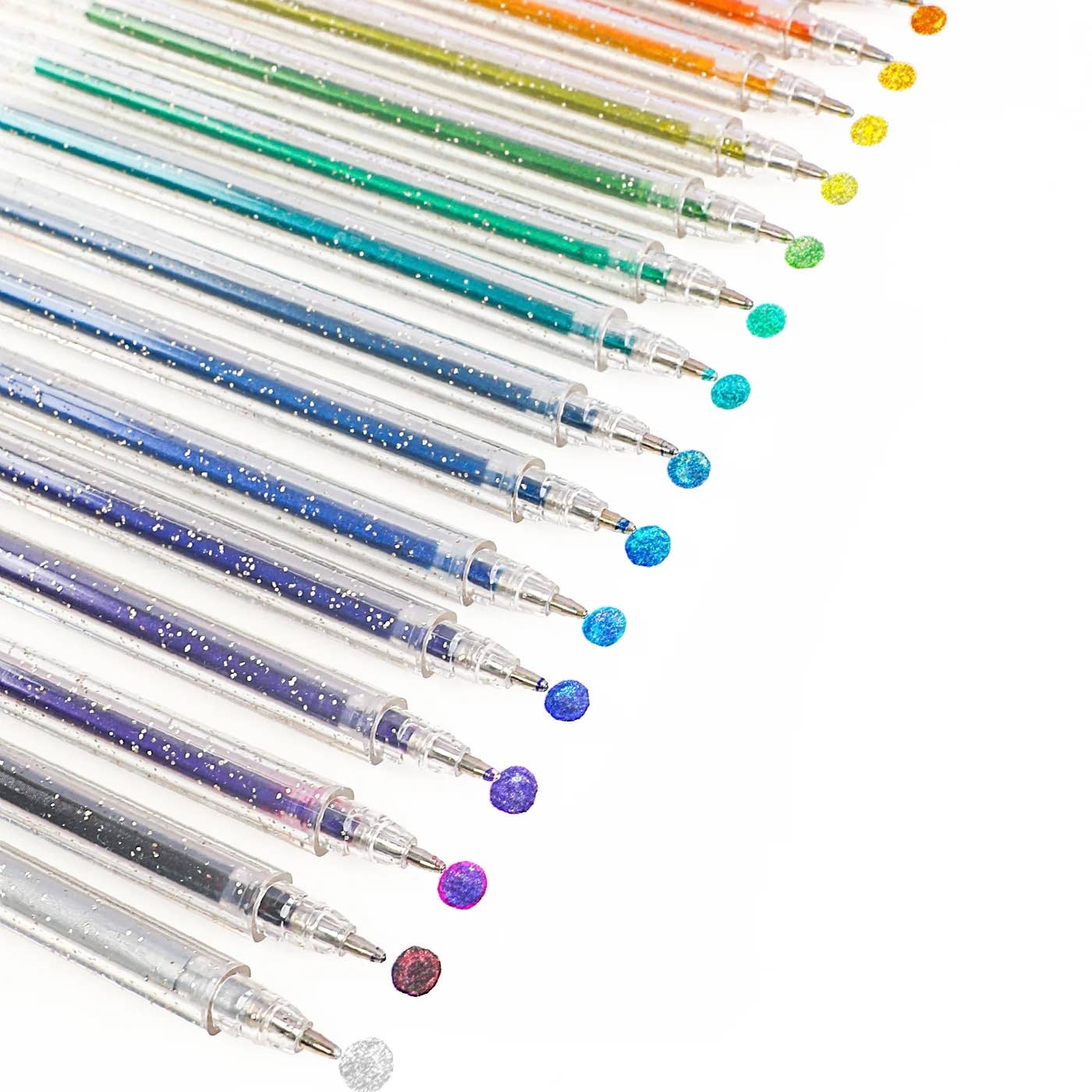 Capped Iridescent Glitter Gel Ink Pen Set Of 18