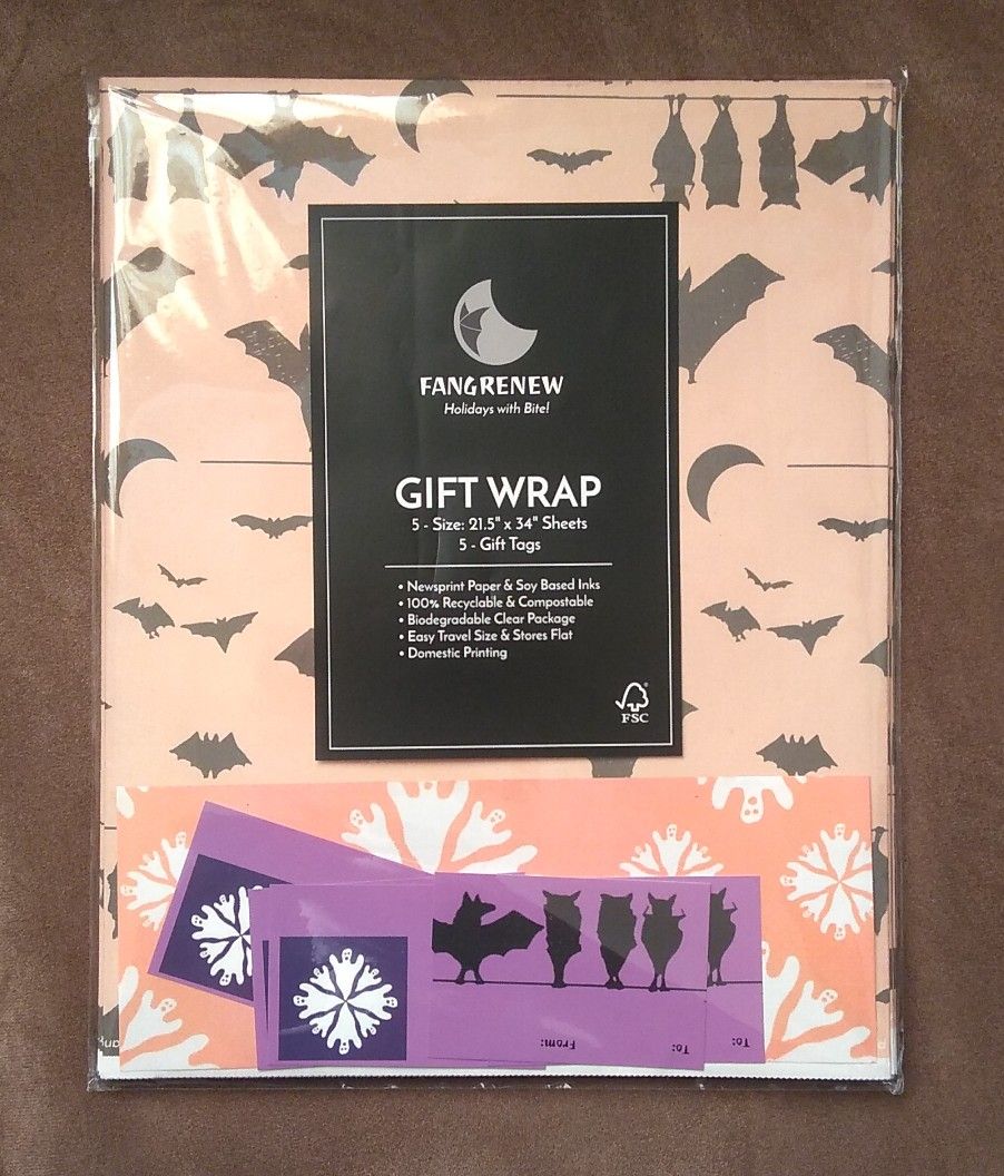 Feelin' Batty gift wrap (3-pack)