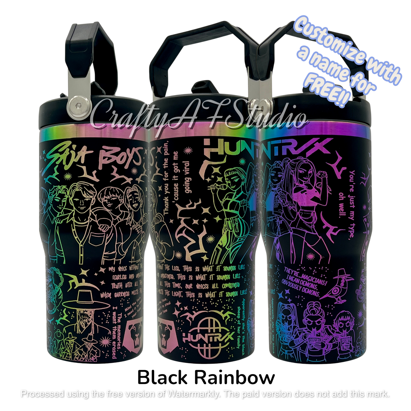 20oz K-Pop Demon Hunters Laser Engraved Tumbler V2
