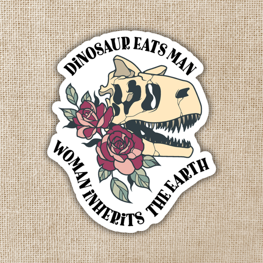 Dinosaur Eats Man Sticker, 3-inch