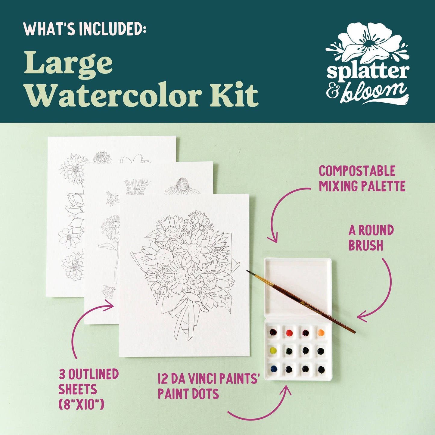 Plant Zen Watercolor Painting Kit - (Large)