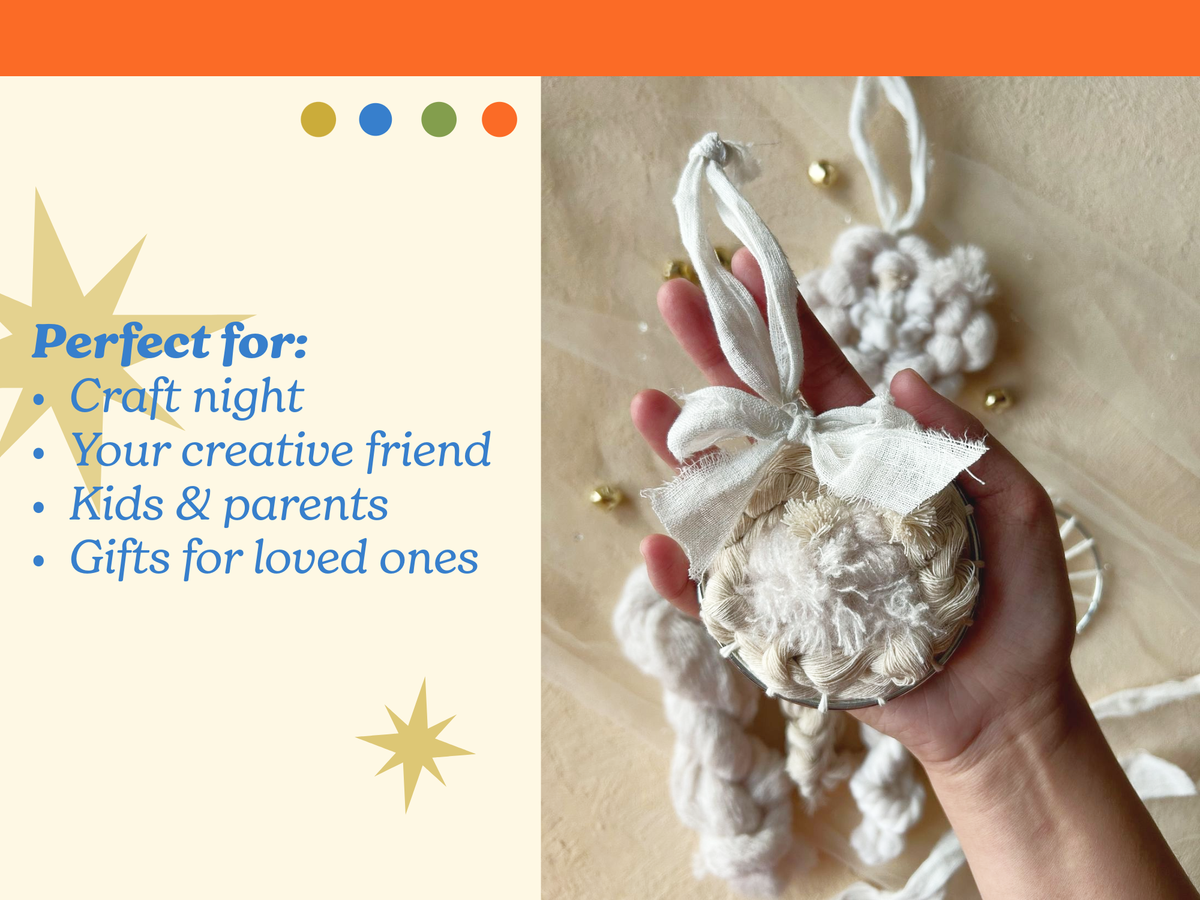 DIY Round Ornament Kit | Holiday Kids Craft | Weaving Kit