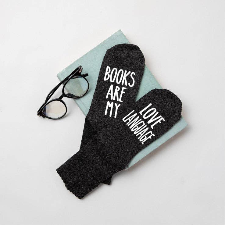 "Books Are My Love Language"  Women's Reading Socks