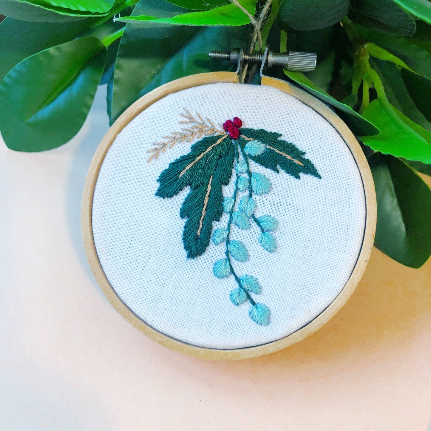 Winter Botanicals Ornament- DIY Beginner Hand Embroidery Craft Kit