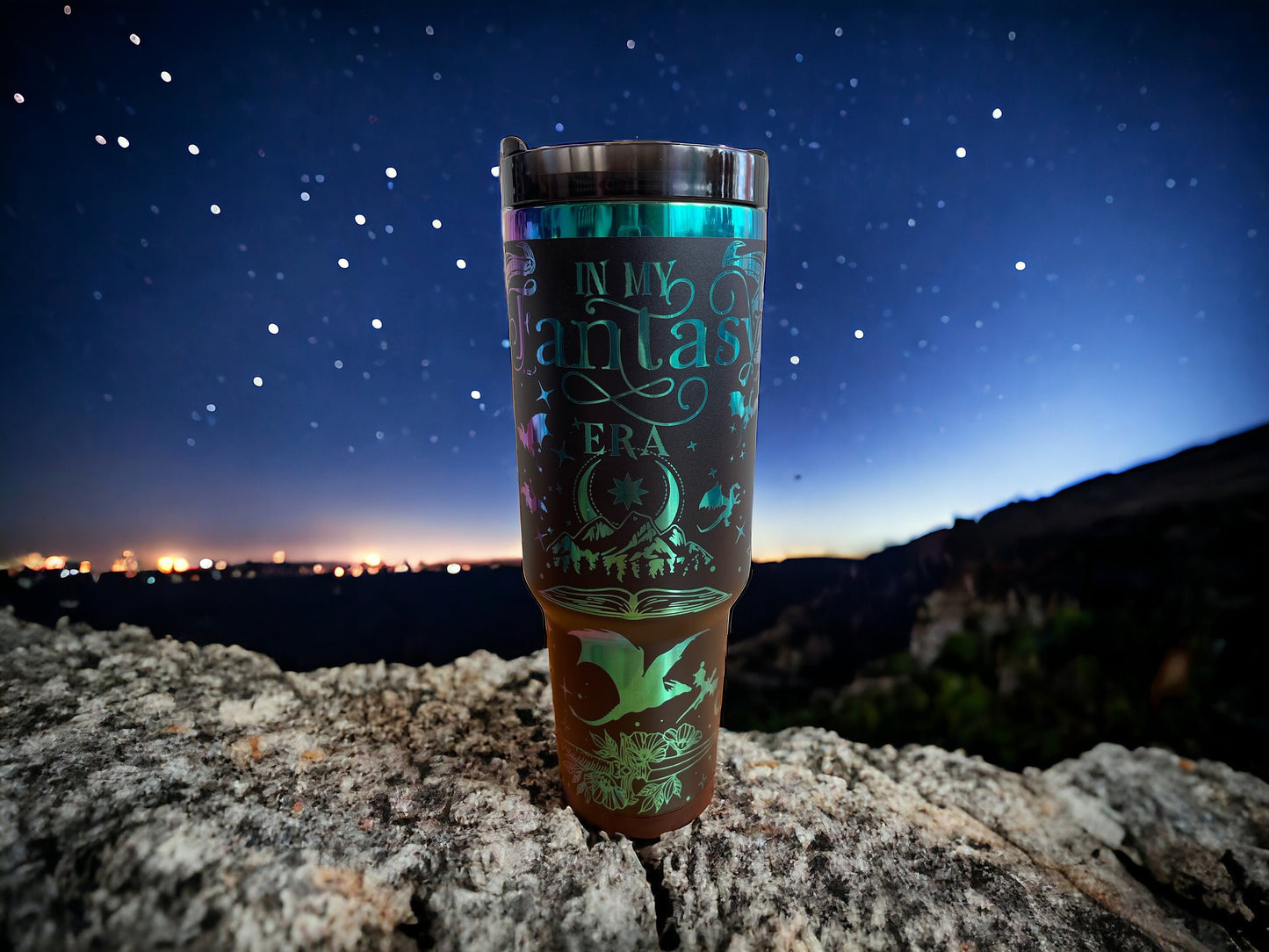 Fantasy Era Dragons Reading laser Engraved Tumber 40oz