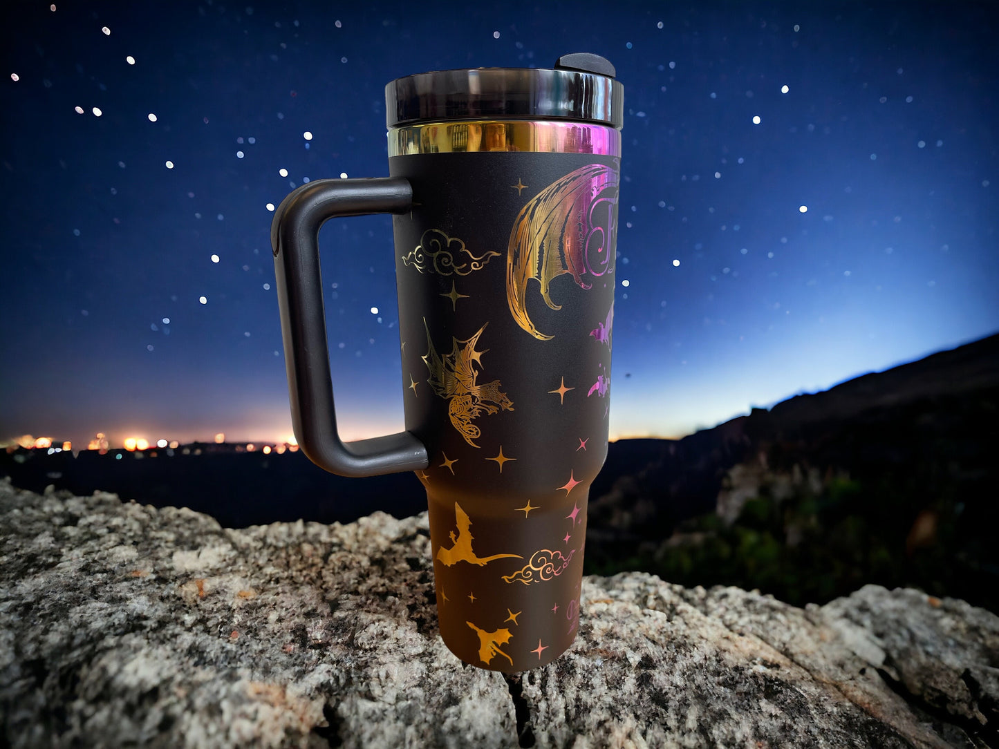 Fantasy Era Dragons Reading laser Engraved Tumber 40oz