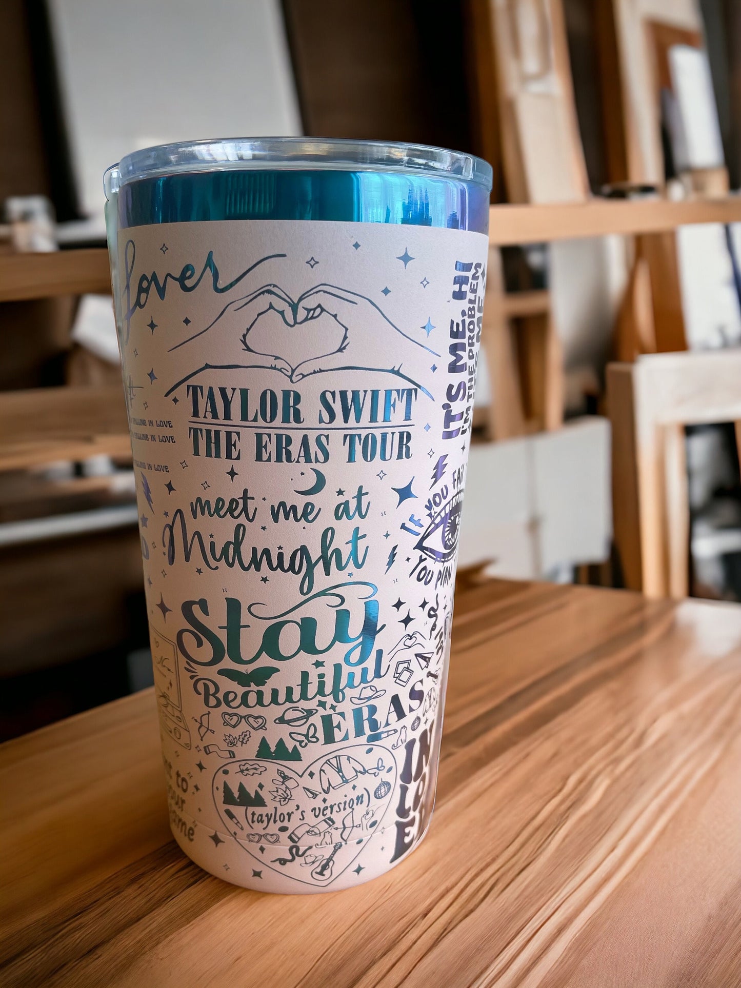 Taylor  Eras Tour Rainbow laser Engraved Tumbler 20oz Grammy Hydrate