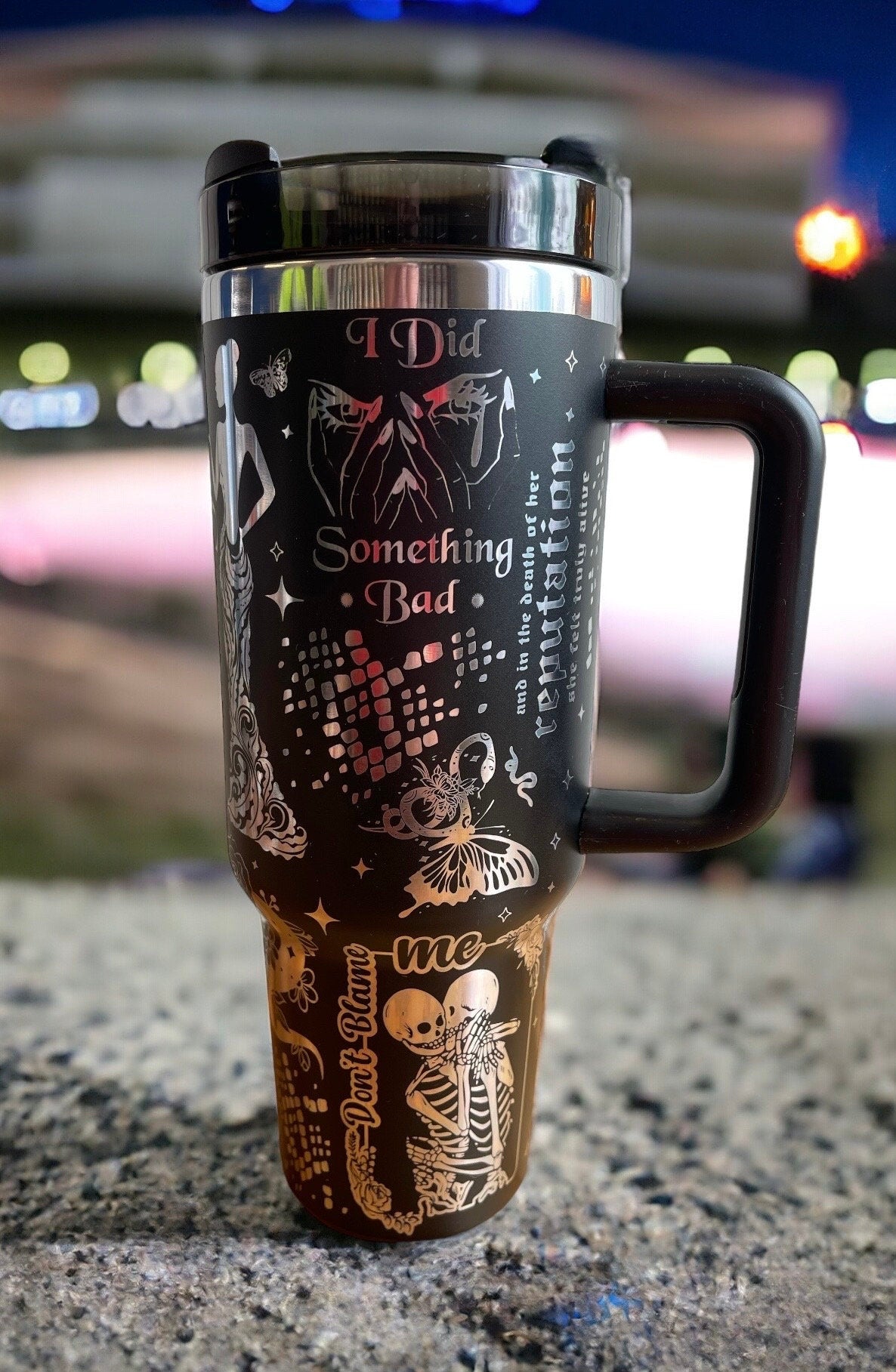 Taylor Reputation  laser Engraved Tumbler 40oz handle drinkware