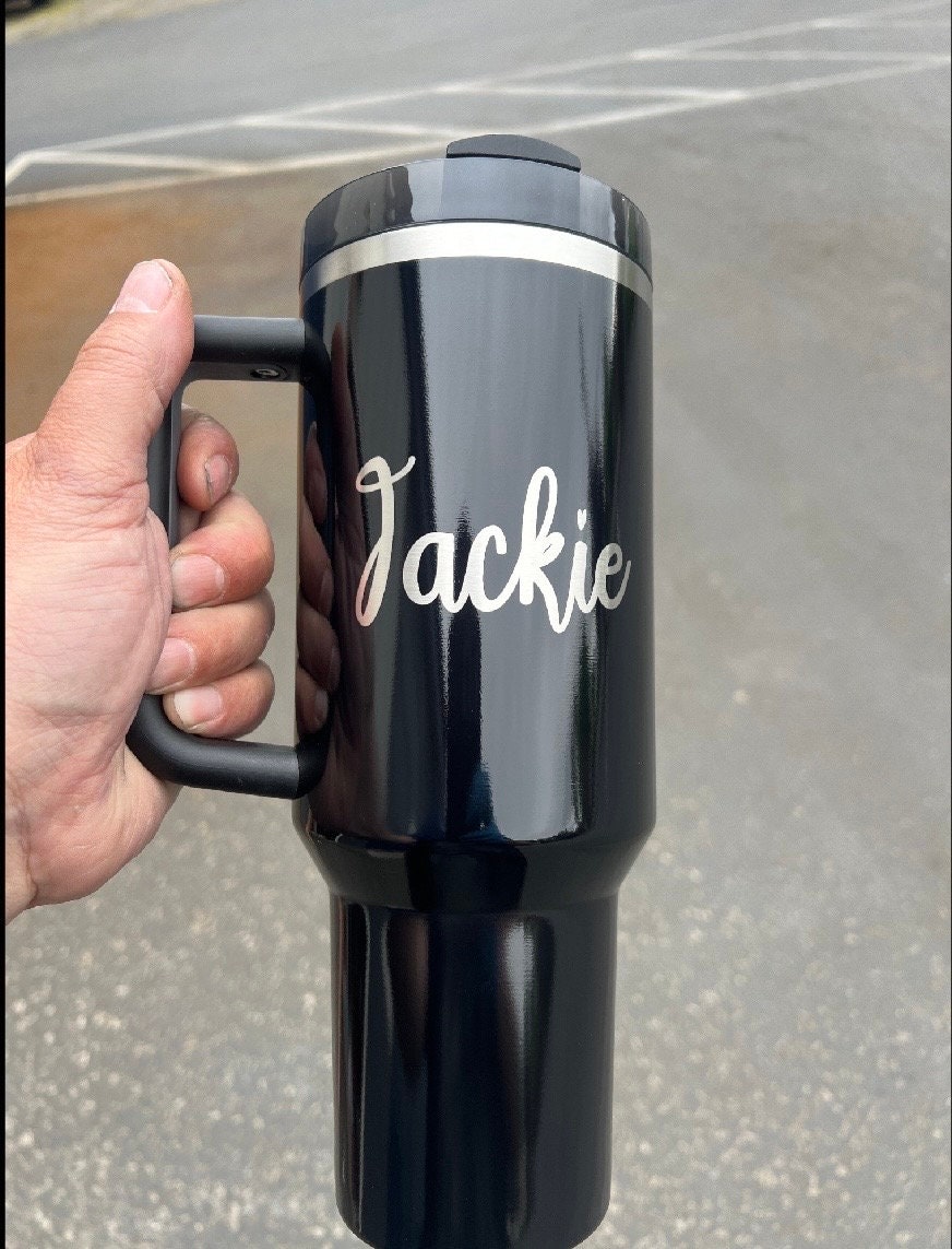 Personalized Name on Stanley Laser Engraved, Tumbler, 40oz with handle