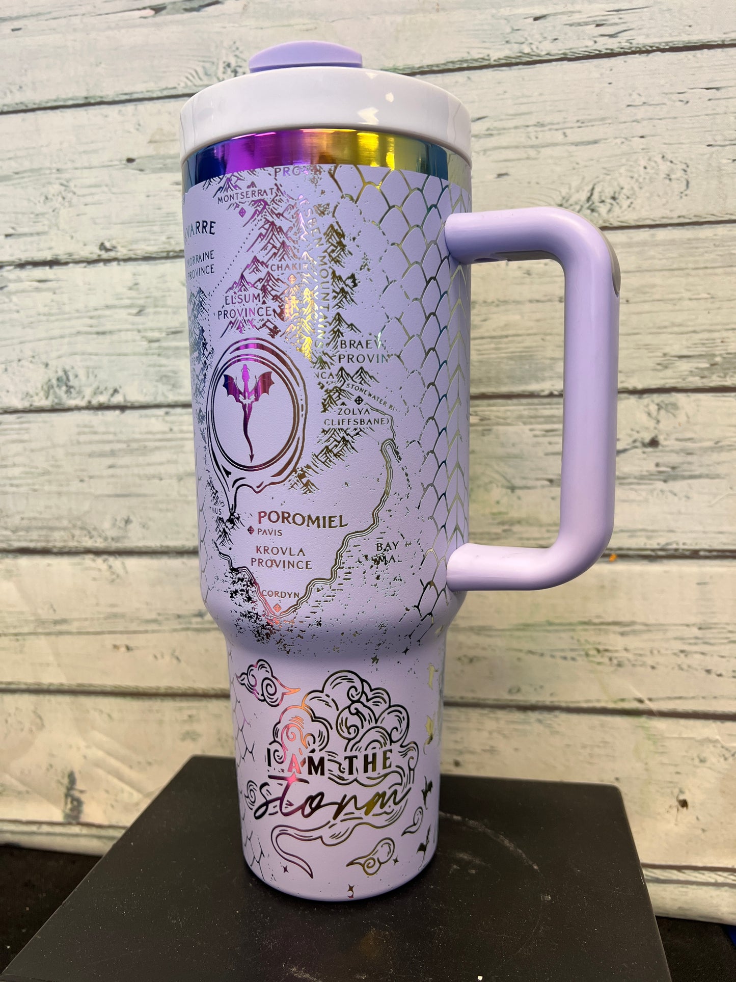 Fourth Wing Fantasy engraved rainbow 40oz tumbler Book reader