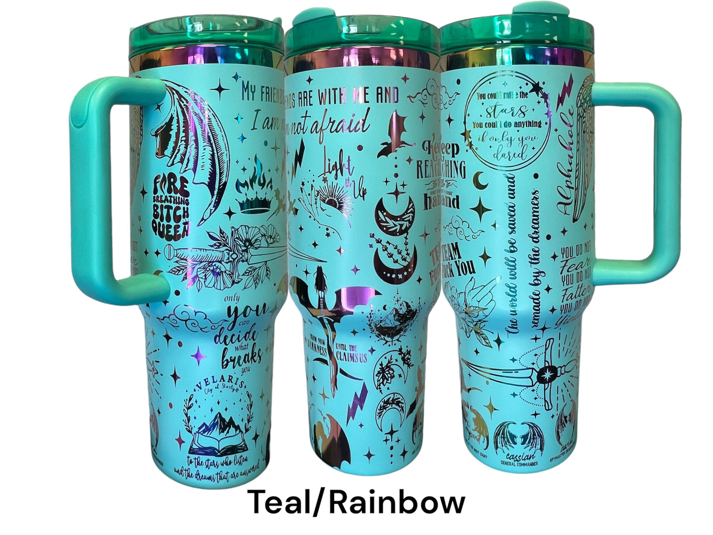 SJMverse NSFW MaasVerse Fae World ACOTAR - laser engraved rainbow 40oz tumbler