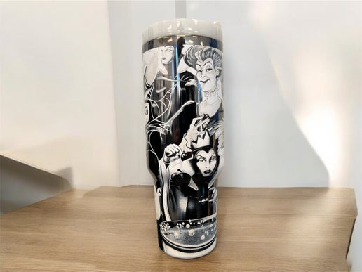 Dis. Female VIllains Collage - engraved Tumbler - 40oz