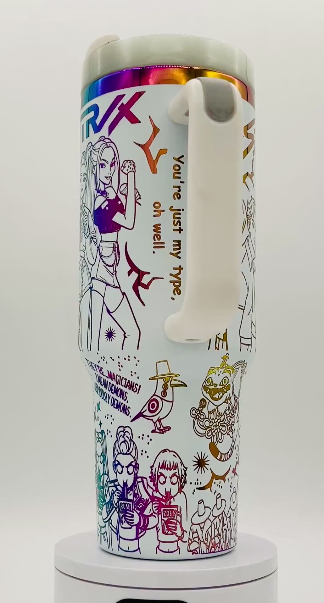 40oz KPop Demon Hunters Tumbler - Laser Engraved | Huntrix Saja